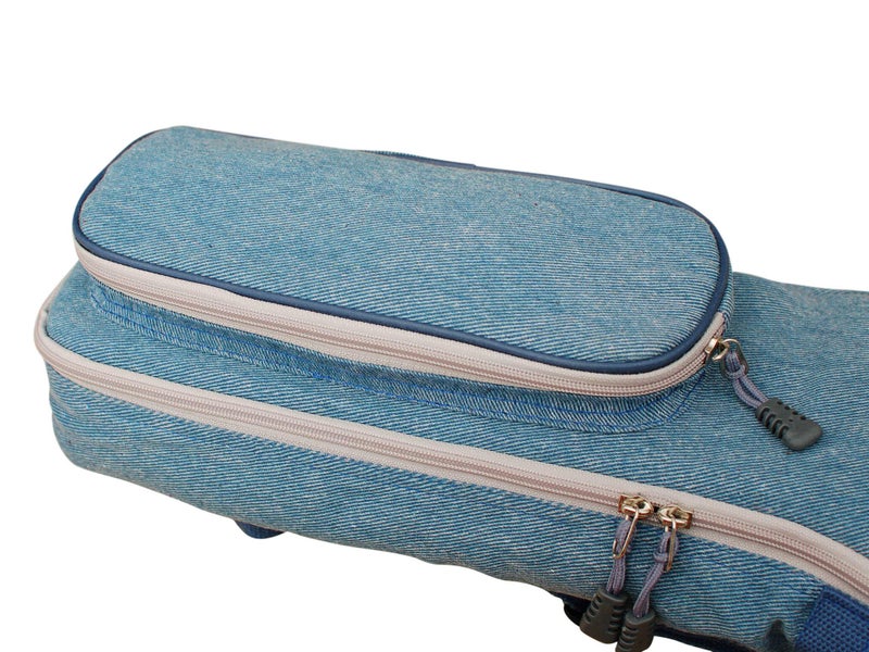 MUSIC FIRST Original Design 15mm Thick Padded Vintage & Retro Jeans Cloth/Denim A & F Style (Standard) Mandolin Gig Bag (Soft Case) Fits Most A Mandolins - Image 5